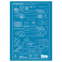 Back to the Future Time Machine Blueprint Art Print
