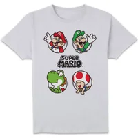 Nintendo Super Mario Circles Unisex T-Shirt - White - undefined undefined