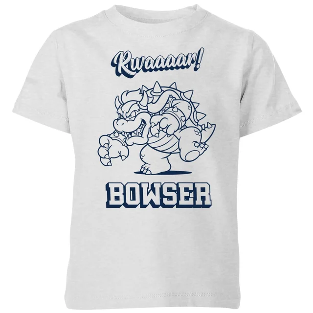 Nintendo Super Mario Bowser Rwaaar Kids' T-Shirt - Grey