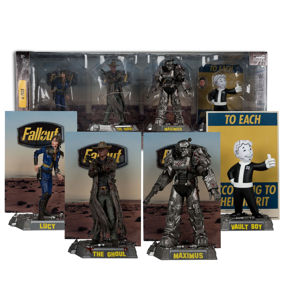Fallout Movie Maniacs PVC Statue 4-Pack Lucy, Maximus, The Ghoul & Vault Boy 15 cm Image 1
