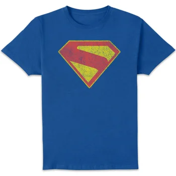 DC Comics Superman Distressed Superman Logo Unisex T-Shirt - Blue
