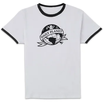 DC Comics Superman Daily Planet Unisex Ringer T-Shirt - White/Black