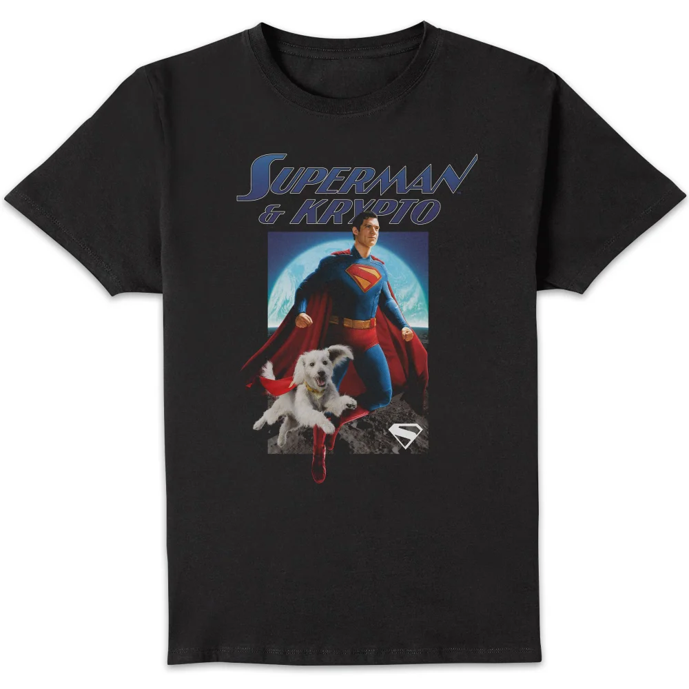 DC Comics Superman And Krypto Unisex T-Shirt - Black - S Image 1