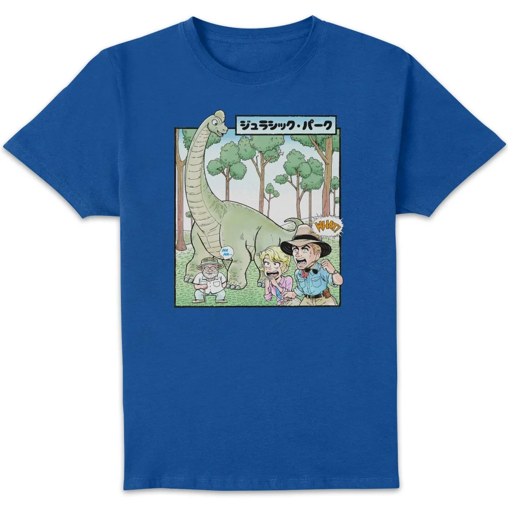 Jurassic Park Anime First Sight Anime Unisex T-Shirt - Blue - L Image 1