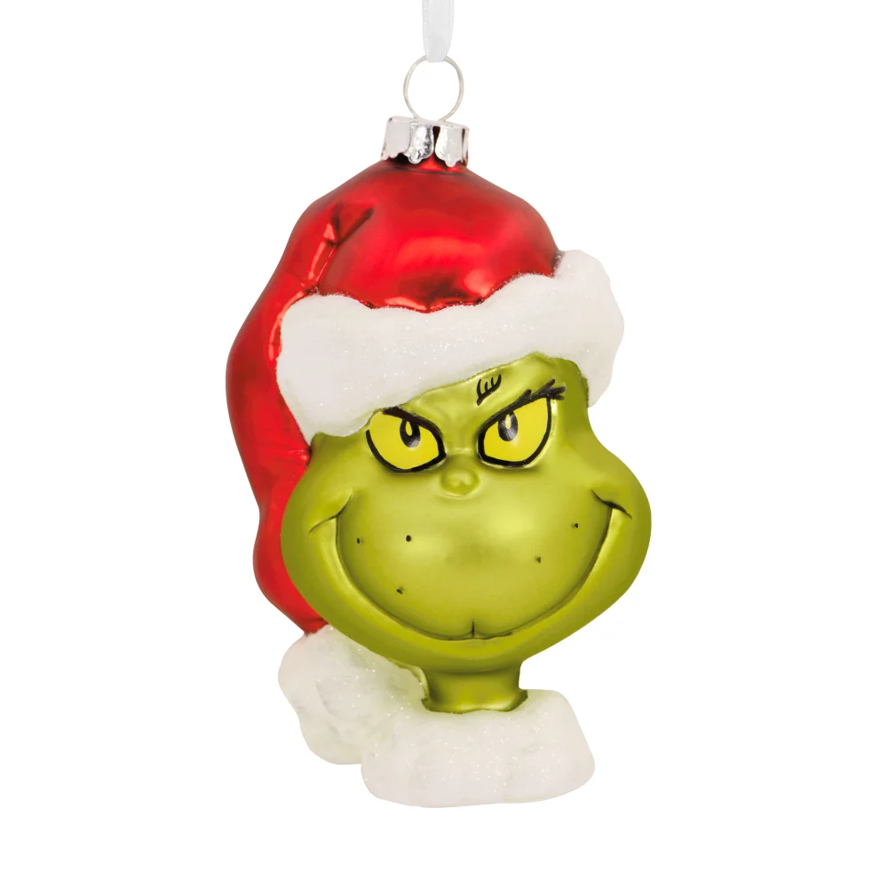 Hallmark Dr. Seuss's How the Grinch Stole Christmas 'Glittered' Glass Ornament - Exclusive Image 1