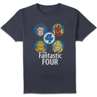Marvel Fantastic Four Team Headshots Unisex T-Shirt - Navy - undefined undefined