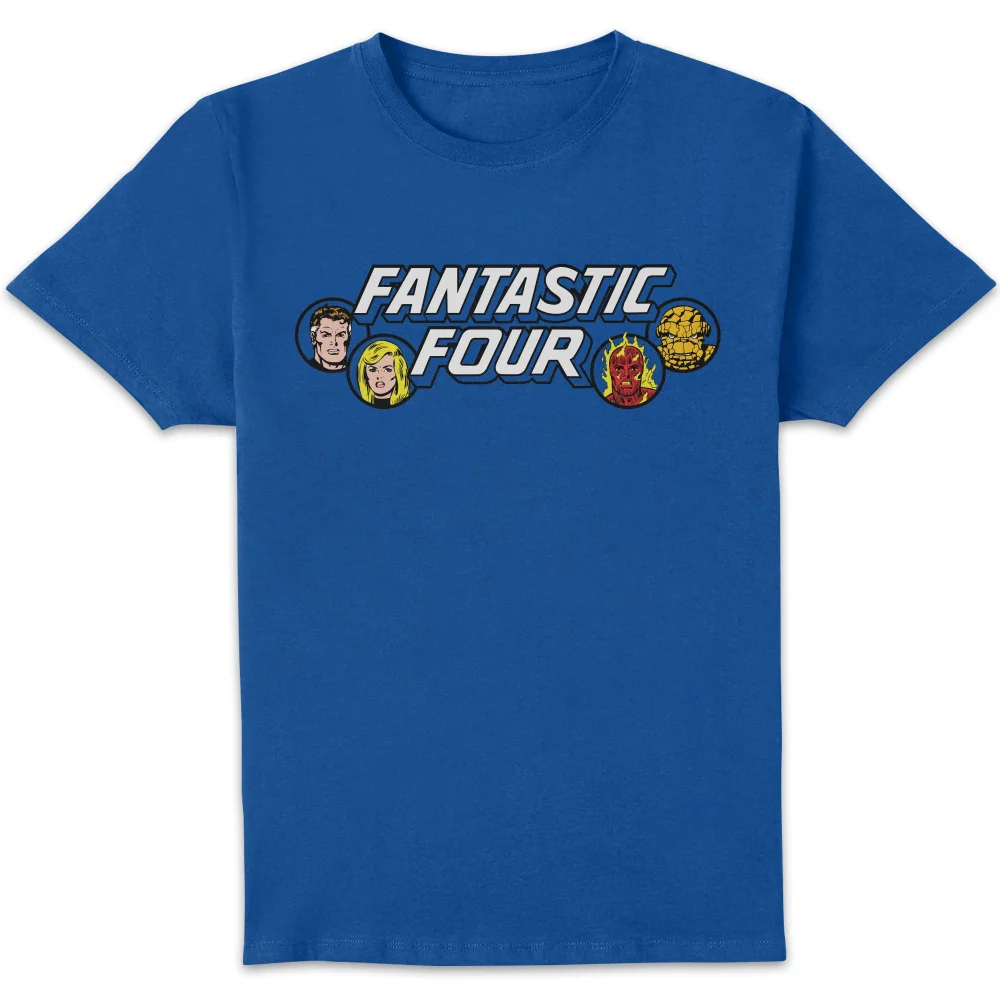 Marvel Fantastic Four 70s Logo Unisex T-Shirt - Blue - S Image 1