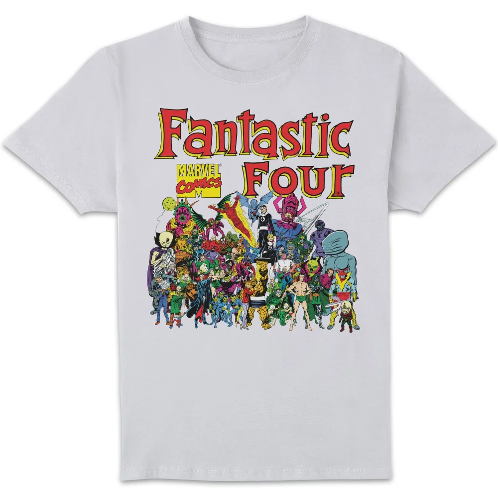 Marvel Fantastic Four Character Line Up Unisex T-Shirt - White - S Image 1