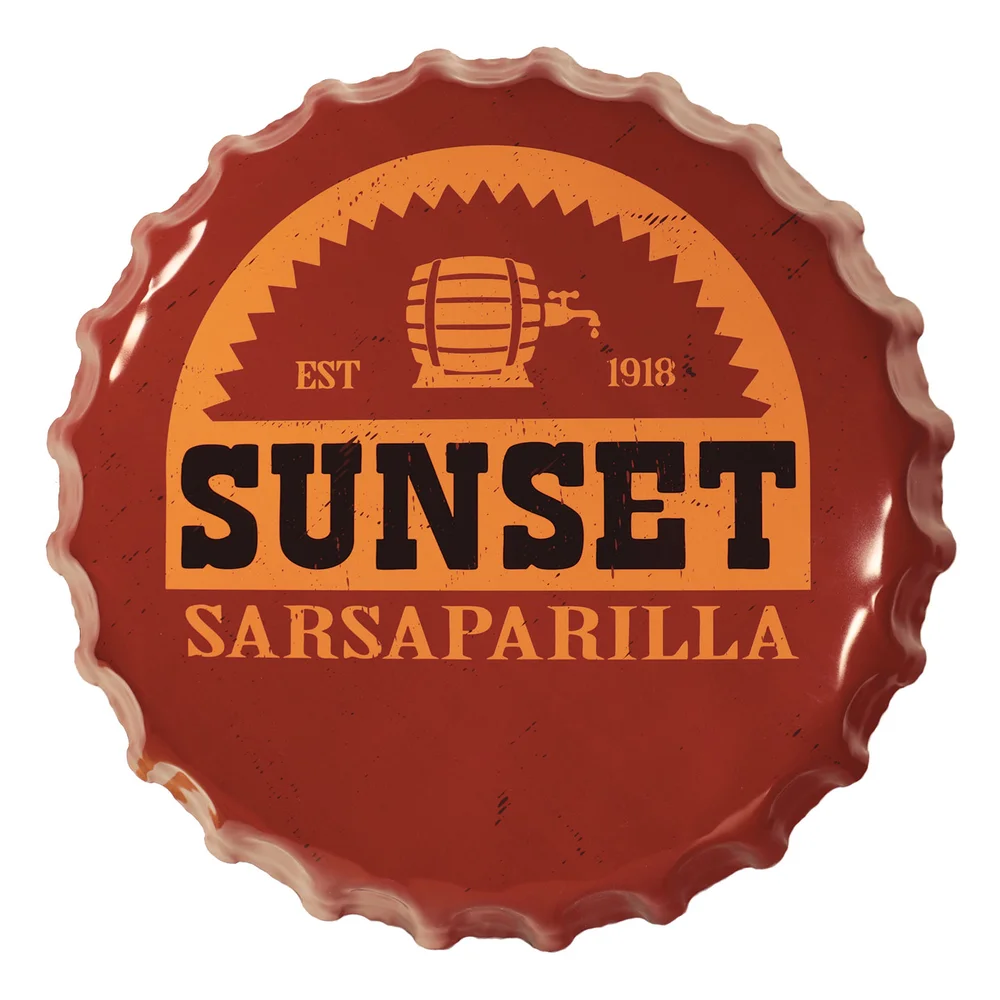 Fallout Sunset Sarsaparilla Bottle Cap Tin Sign Image 1