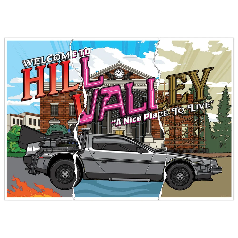 Back to the Future 40th Anniversary Hill Valley Art Print Image 1