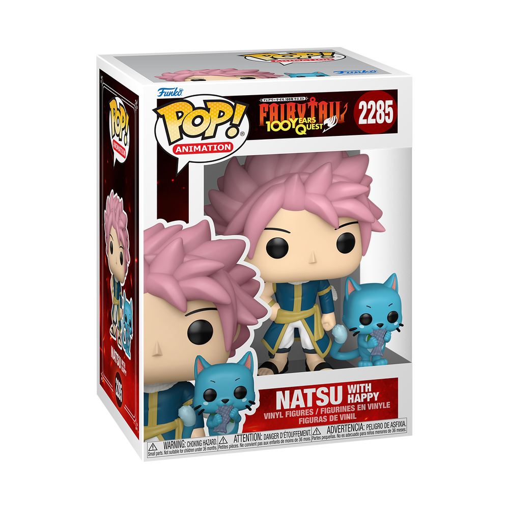 Fairy Tail 100 Years Quest Funko POP! Natsu Dragneel with Happy Buddy Vinyl Figure Image 1