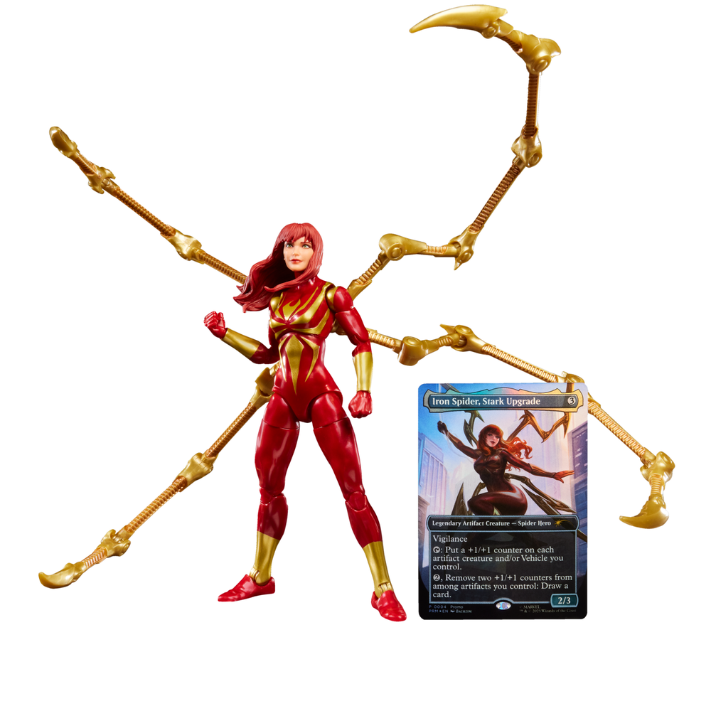 Hasbro Marvel Legends Spider-Man x Magic: The Gathering Mary Jane Iron Spider 6" Action Figure & Trading Card Image 1