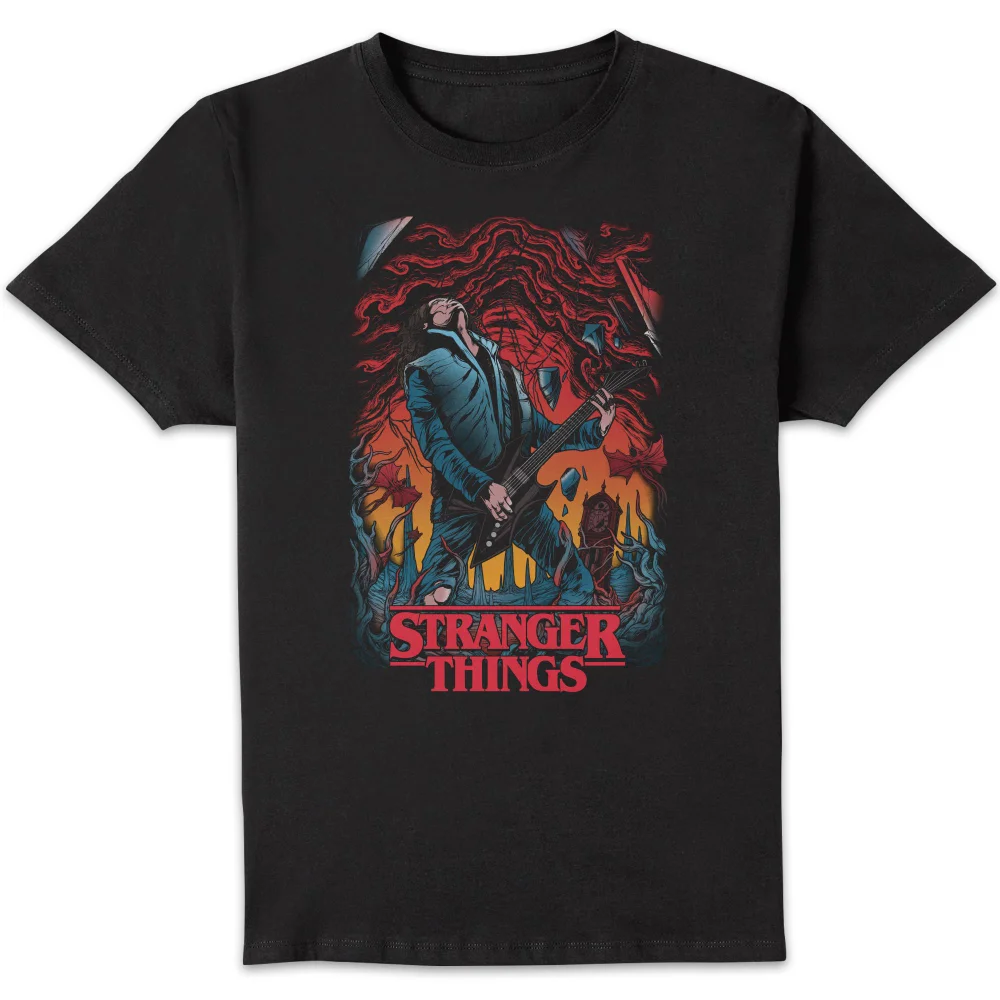 Stranger Things Guitar Unisex T-Shirt - Black - S Image 1