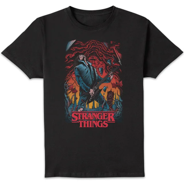 Stranger Things Guitar Unisex T-Shirt - Black