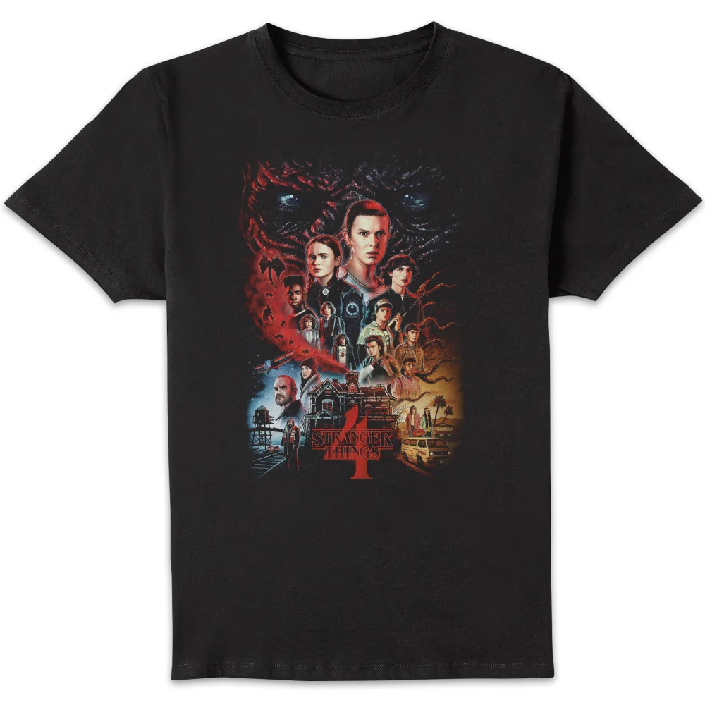 Stranger Things Season Four Poster Unisex T-Shirt - Black - S Image 1