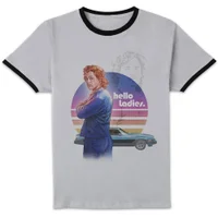 Stranger Things Hello Ladies Unisex Ringer T-Shirt - White/Black