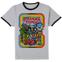 Stranger Things Retro Unisex Ringer T-Shirt - White/Black - undefined undefined