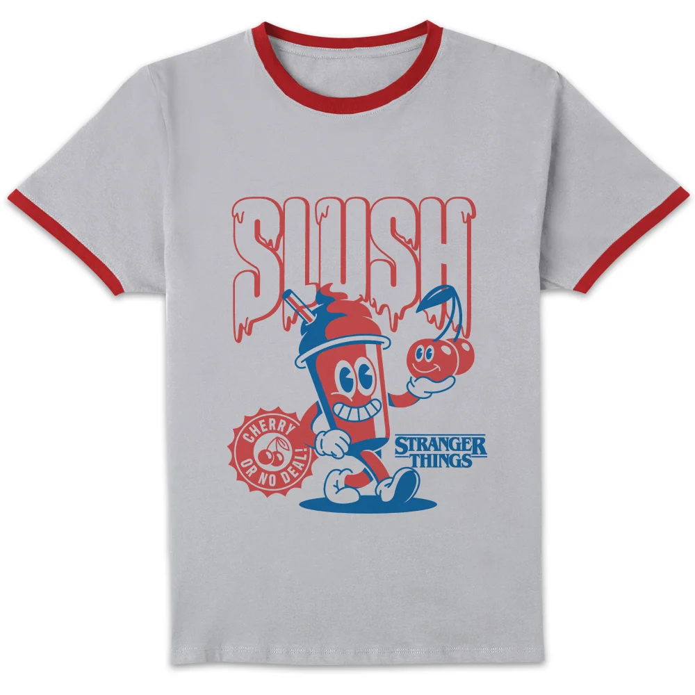 Stranger Things Slush Unisex Ringer T-Shirt - White/Red - S Image 1