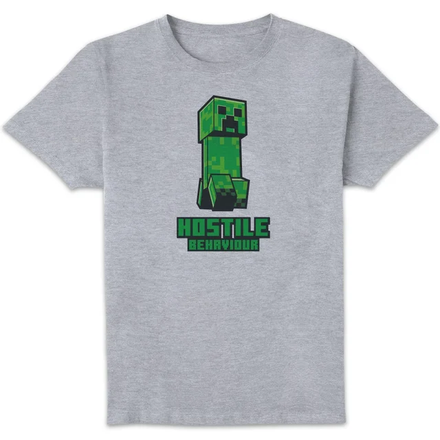 Minecraft Hostile Behaviour Unisex T-Shirt - Grey