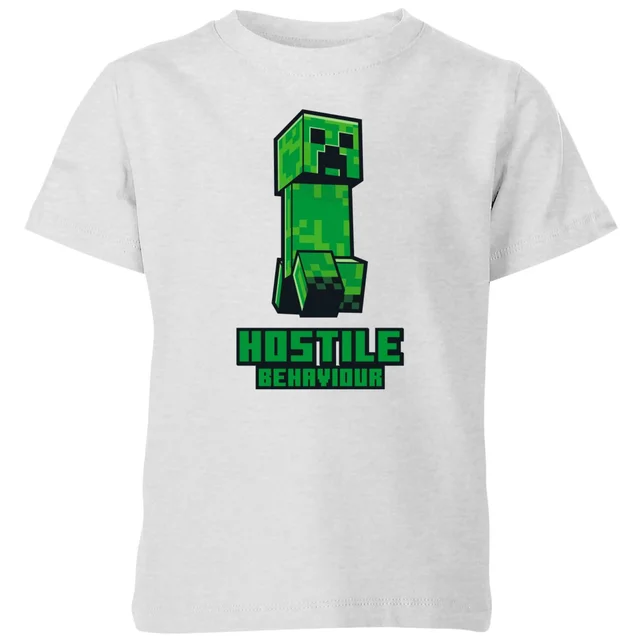 Minecraft Hostile Behaviour Kids' T-Shirt - Grey