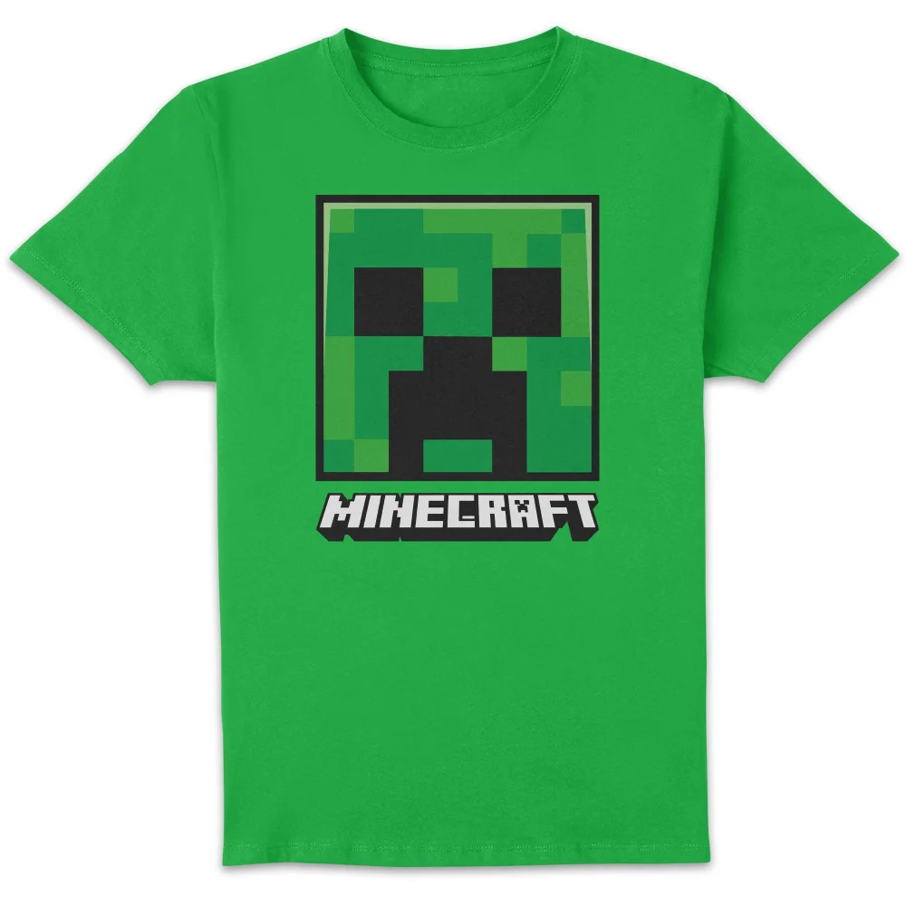 Minecraft Creeper Face Unisex T-Shirt - Kelly Green - XS Image 1