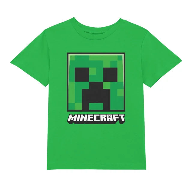 Minecraft Creeper Face Kids' T-Shirt - Kelly Green
