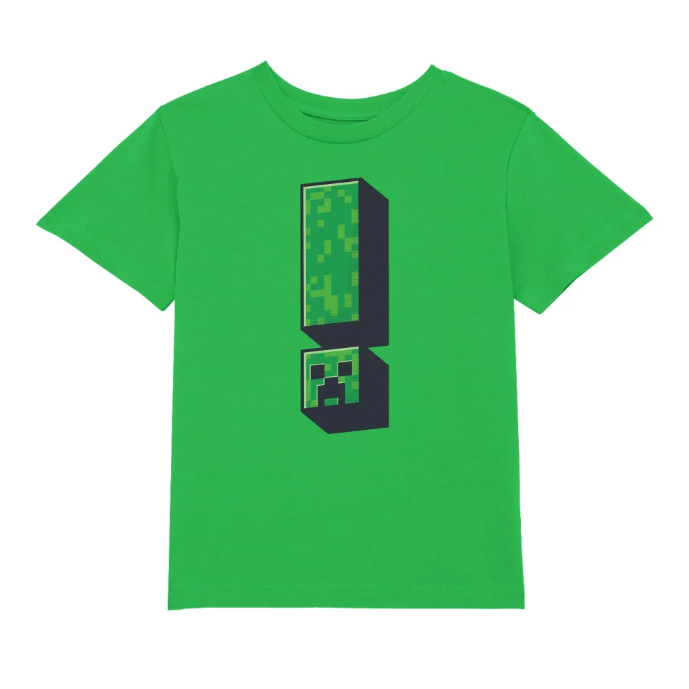 Minecraft Creeper Exclamation Kids' T-Shirt - Kelly Green - 3-4 Years Image 1