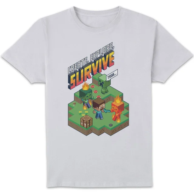 Minecraft Scene Unisex T-Shirt - White