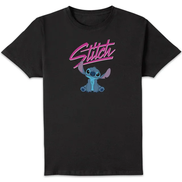 Disney Stitch Script Unisex T-Shirt - Black