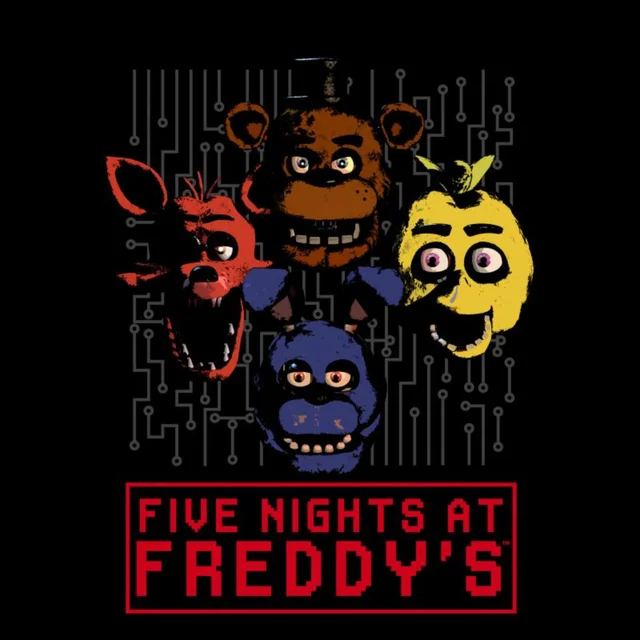 Five Nights at Freddy's 4 Heads Unisex T-Shirt - Black