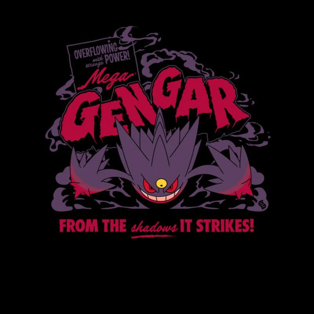 Pokémon Gengar Mischievous Face Tongue Out Vintage T-Shirt Pokémon Gengar Mischievous Face Tongue Out Vintage T-Shirt