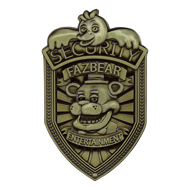 Five Nights at Freddy's Replica Security Badge – Antique Brass Edition