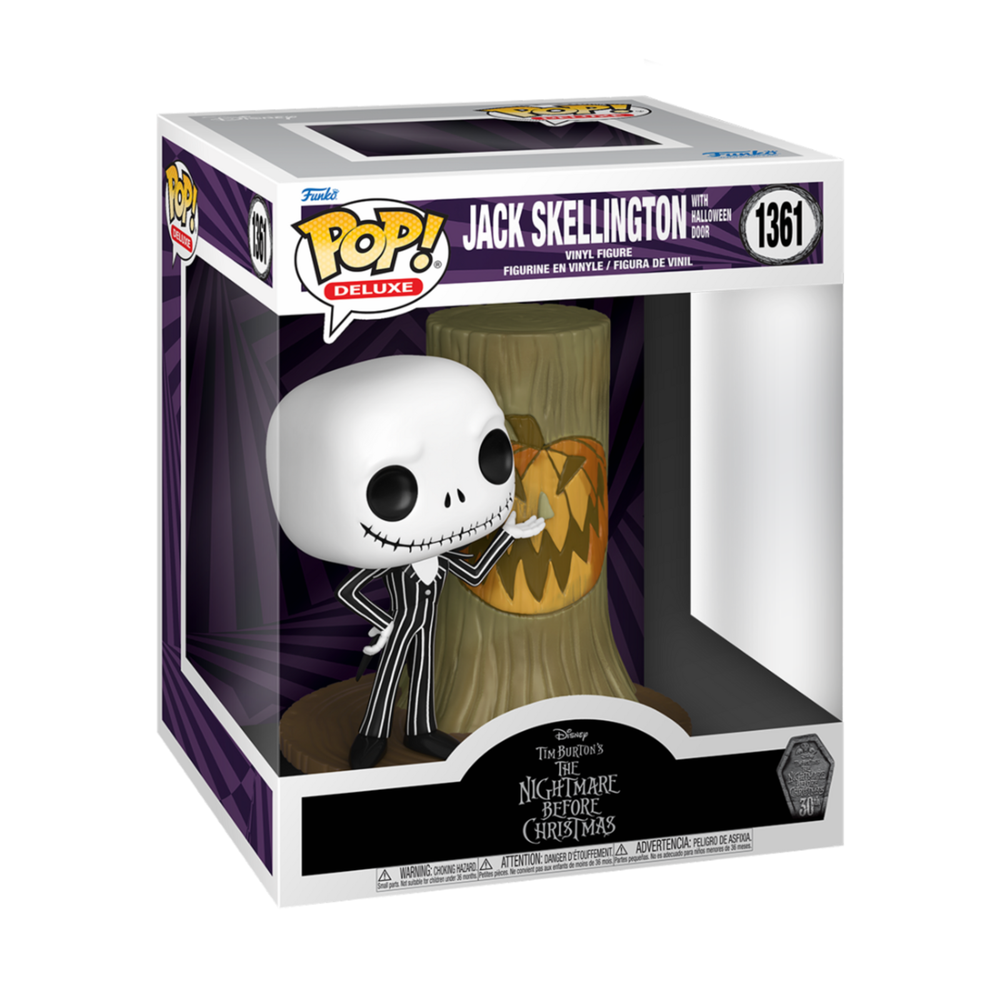 Disney The Nightmare Before Christmas Jack Skellington Funko Pop! Deluxe Vinyl Figure with Halloween Town Door Image 1