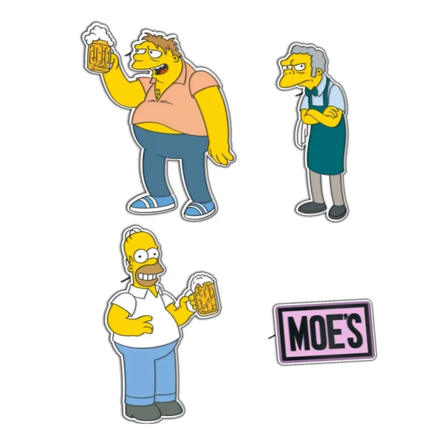 The Simpsons Moe's Tavern 4 Pins Set
