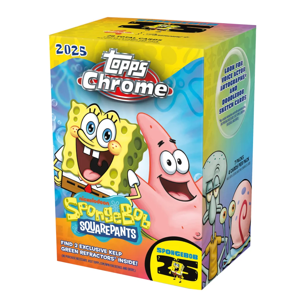 2025 Topps Chrome Spongebob Squarepants 25th Anniversary Value Box (7 Packs) Image 1