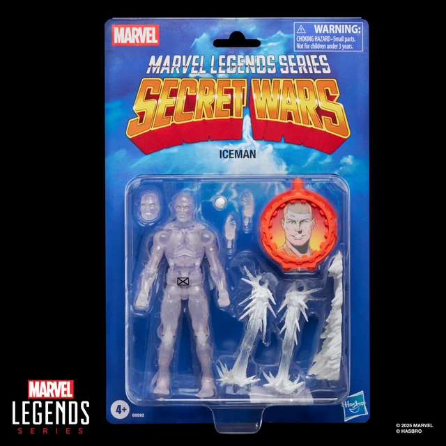 Hasbro Marvel Legends Series Secret Wars Ice Man, Retro Marvel Comics Collectible Action Figure (6”)
