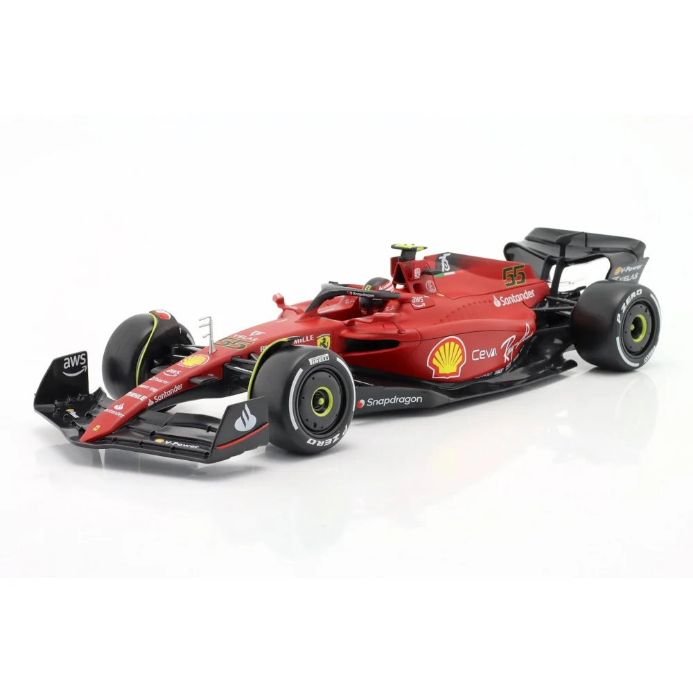 Bburago F1 2022 Ferrari F1-75 Sainz With Helmet 1:18 Scale Model Image 1