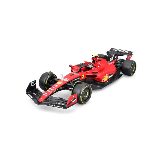 Bburago F1 2023 Ferrari SF-23 Sainz With Helmet 1:18 Scale Model