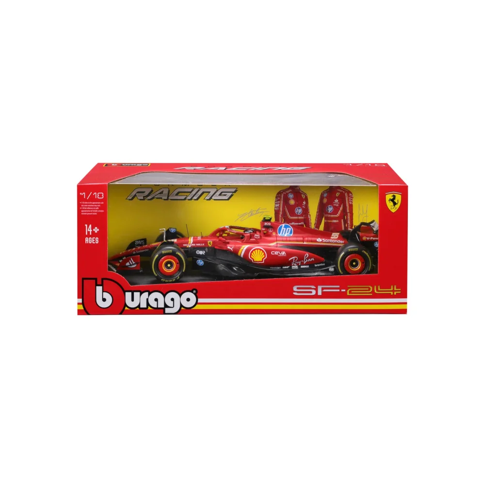 Bburago F1 2024 Ferrari SF-24 Leclerc With Helmet 1:18 Scale Model Image 1