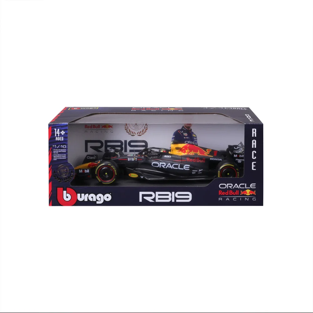 Bburago F1 Red Bull Racing RB19 2023 Verstappen With Helmet 1:18 Scale Model Image 1