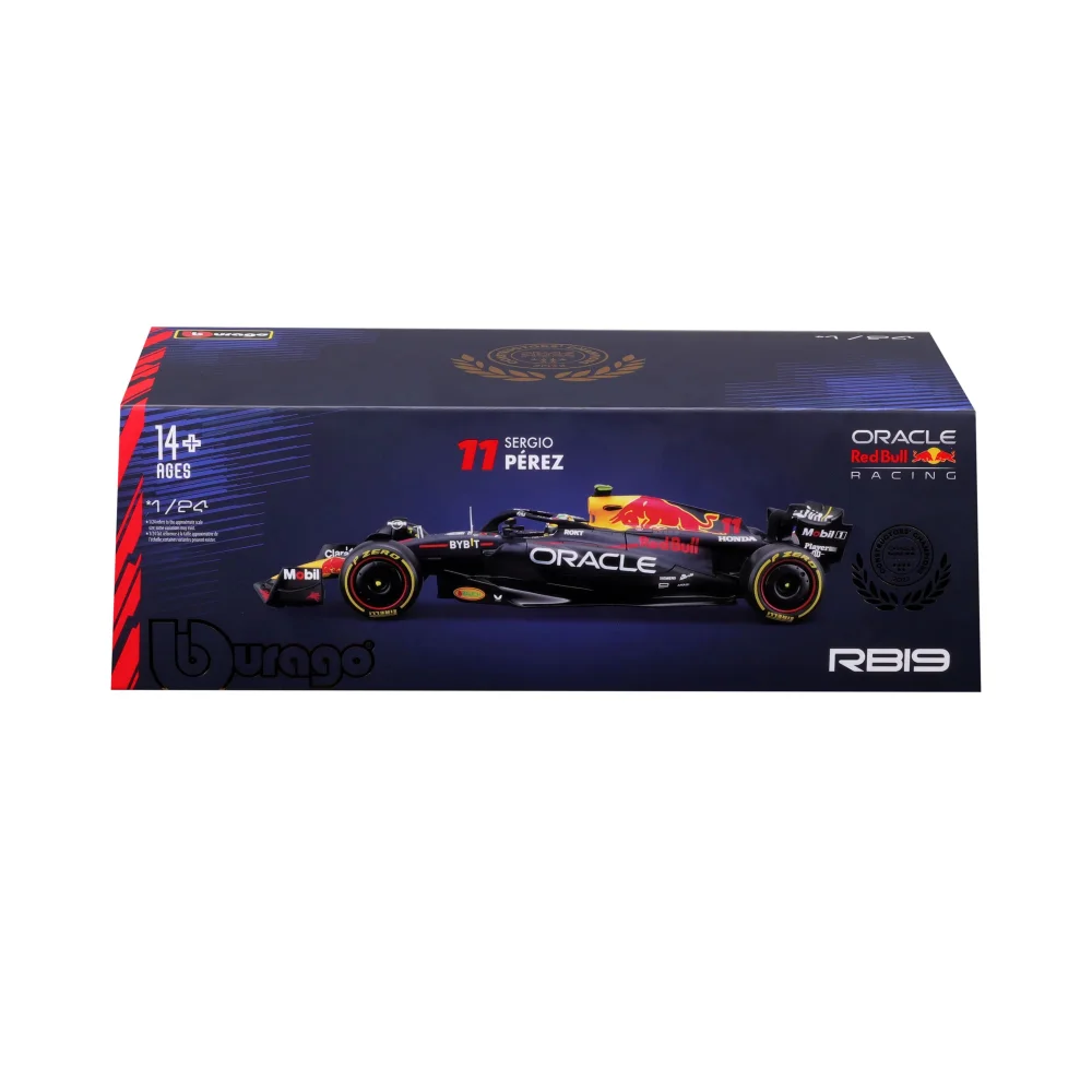 Bburago F1 Red Bull Racing RB19 2023 With Helmet Perez 1:24 Scale Model Image 1