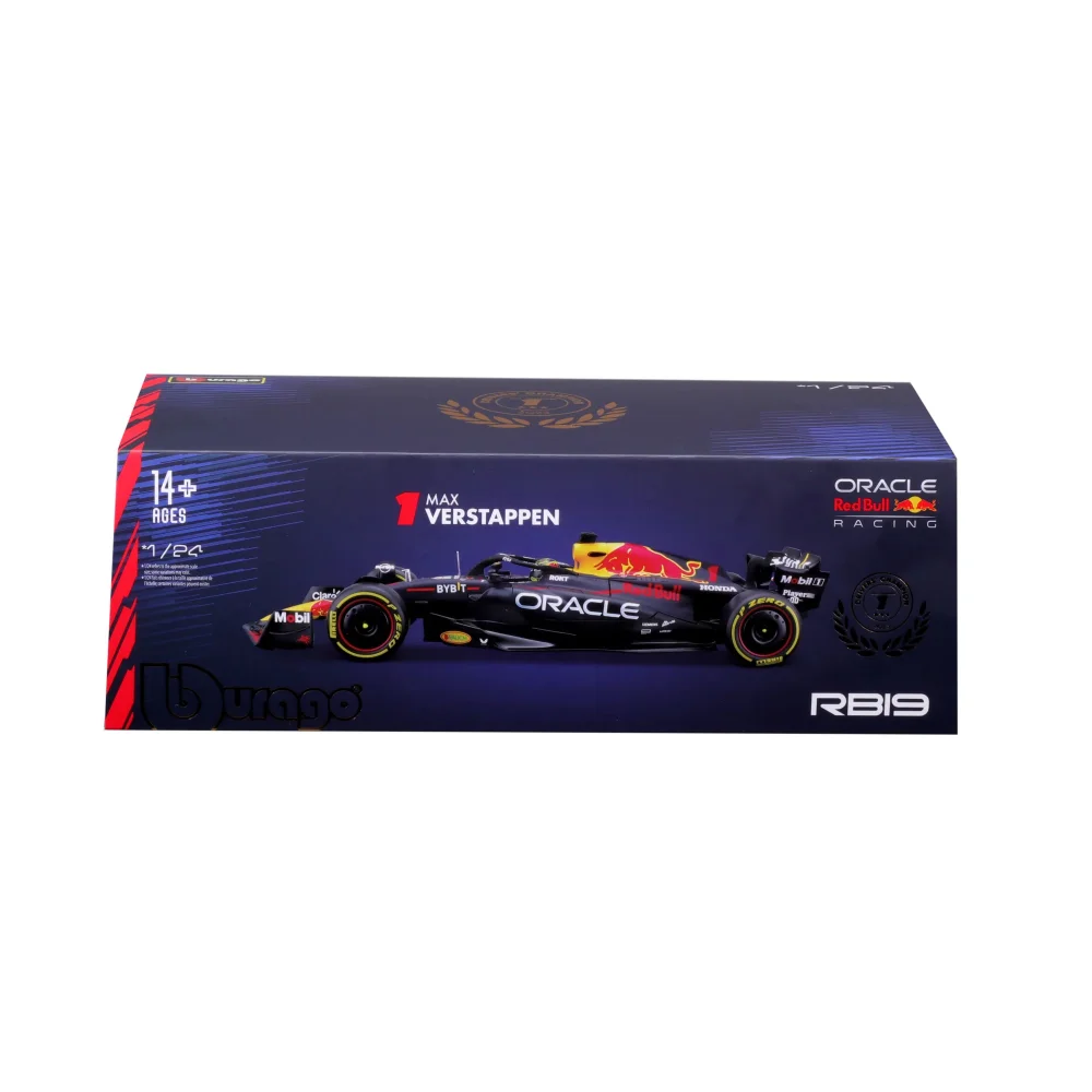 Bburago F1 Red Bull Racing RB19 2023 With Verstappen Helmet 1:24 Scale Model Image 1