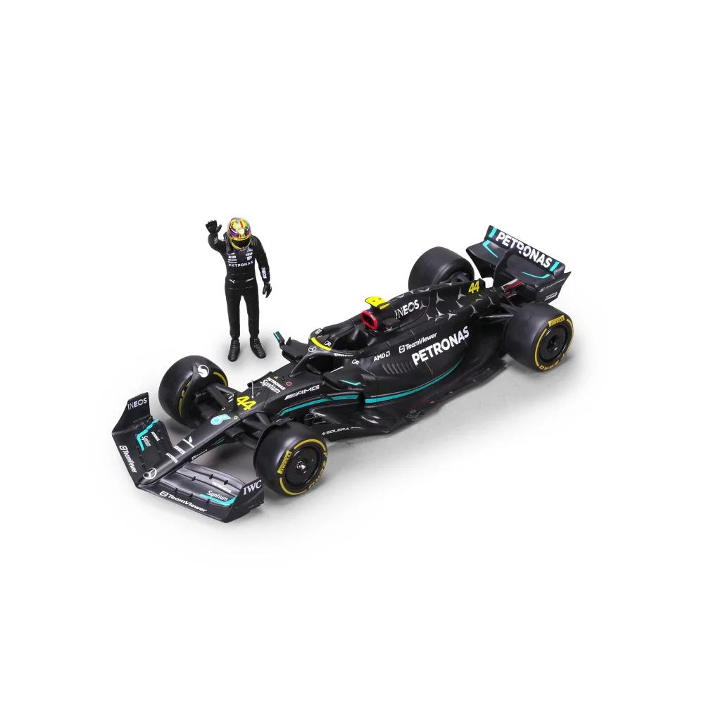 Bburago F1 Mercedes Benz W14 2023 With Driver Figure Hamilton 1:24 Scale Collectible Model Image 1