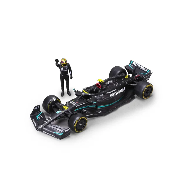 Bburago F1 Mercedes Benz W14 2023 With Driver Figure Hamilton 1:24 Scale Collectible Model