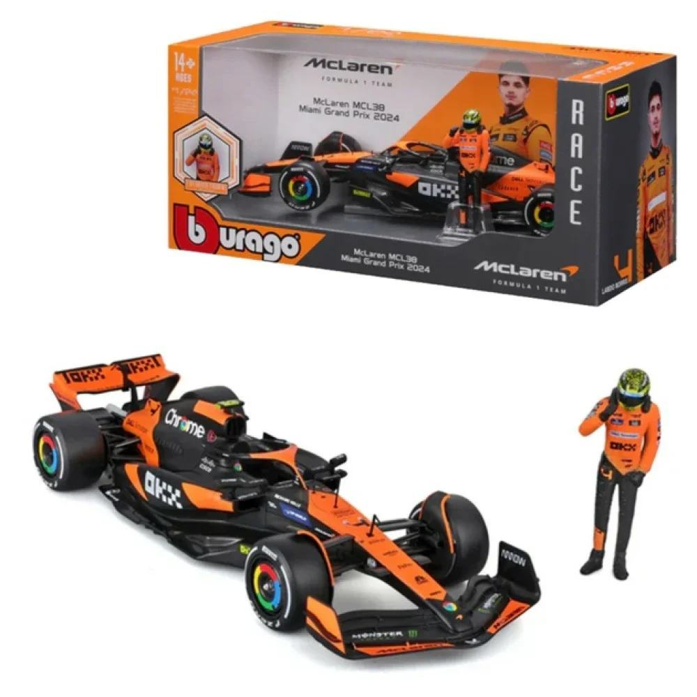 1:24 F1 MCLAREN MCL38 2024 WITH DRIVER FIGURE NORRIS Image 1