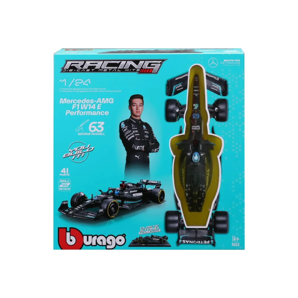 Bburago F1 Mercedes Benz W14 2023 Russell 1:24 Scale Model Kit Image 1