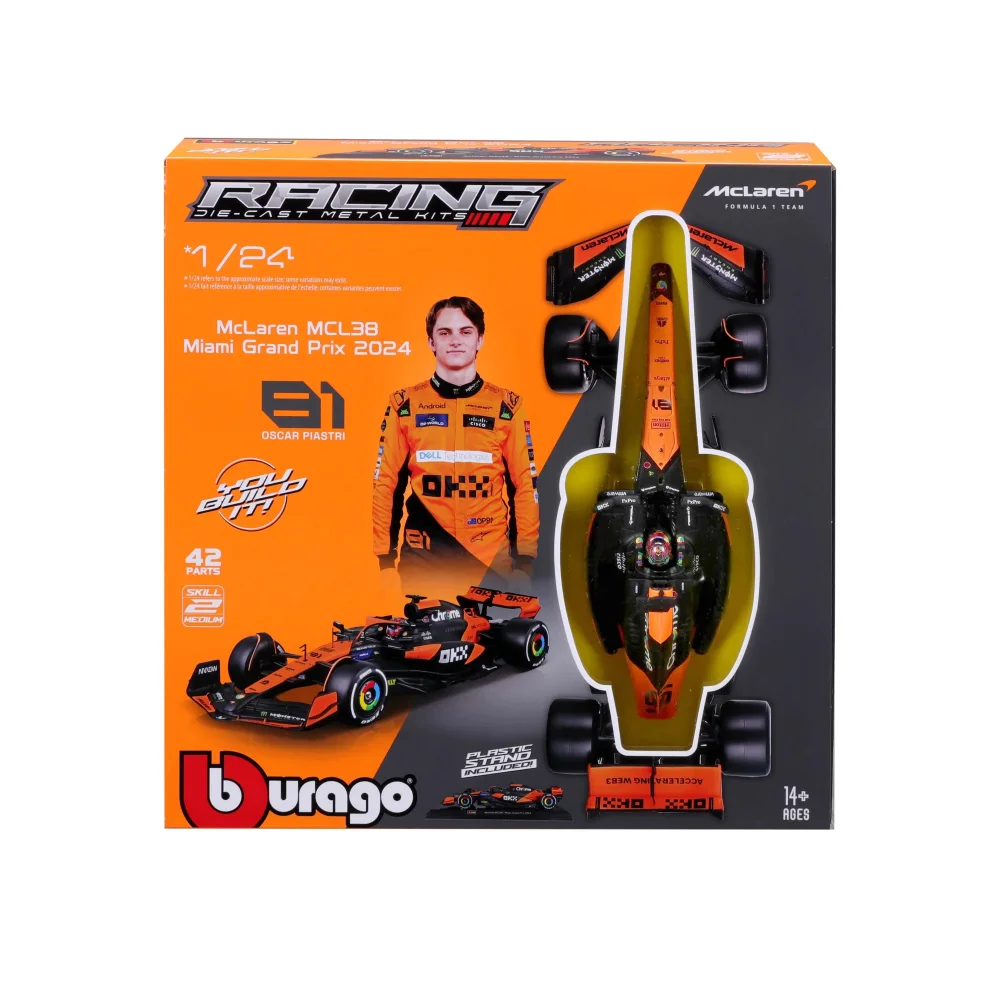 Bburago F1 Mclaren MCL38 2024 Piastri 1:24 Scale Model Kit Image 1