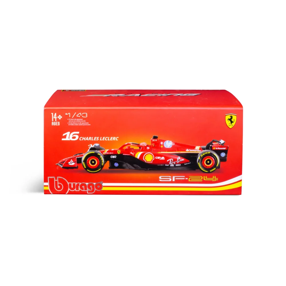 Bburago F1 2024 Ferrari SF-24 With Leclerc Helmet 1:43 Scale Model Image 1