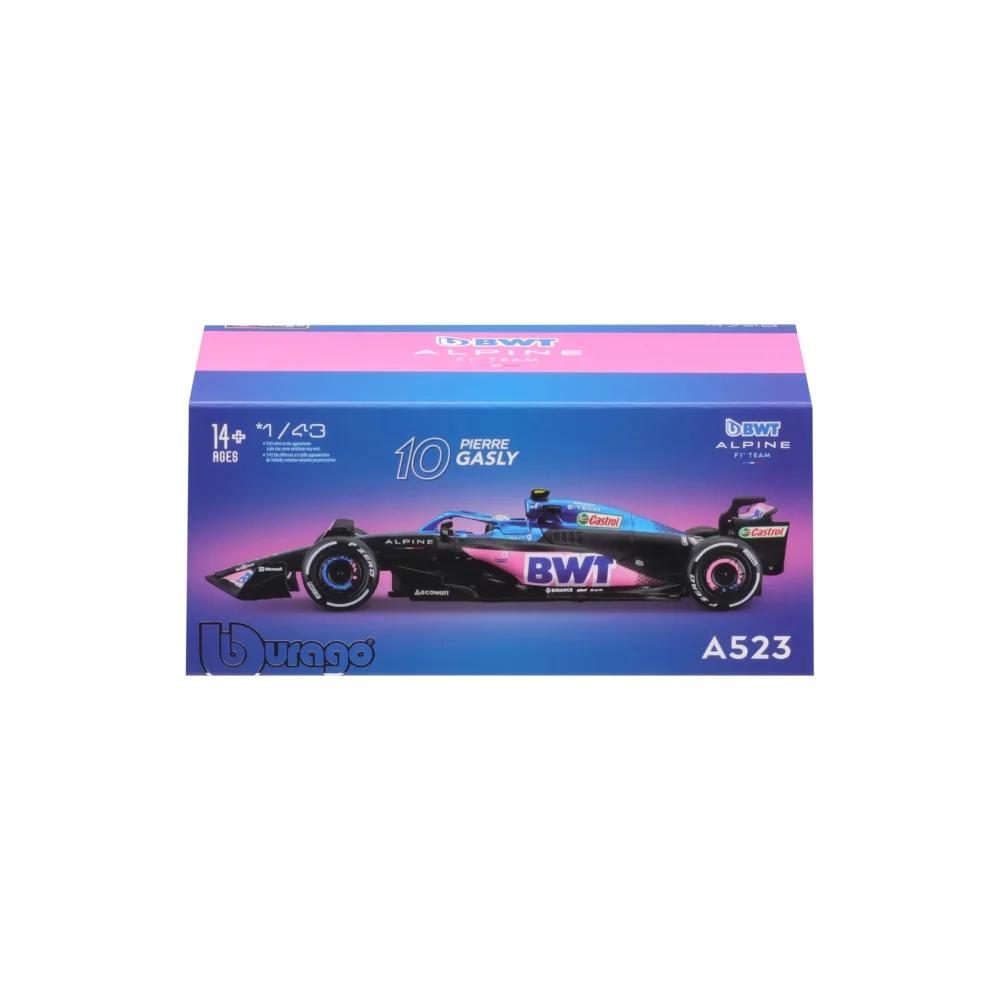 Bburago F1 BWT Alpine F1 Team A523 2023 With Gasly Helmet 1:43 Scale Model Image 1