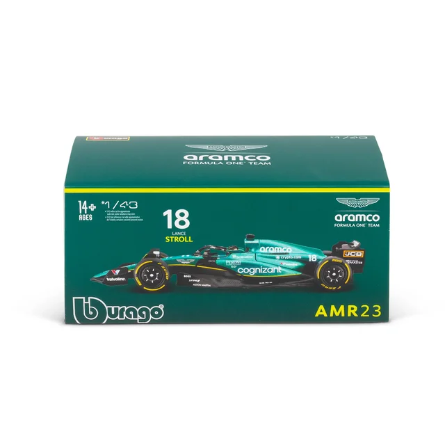 Bburago F1 Aston Martin 2023 AMR23 With Stroll Helmet 1:43 Scale Model